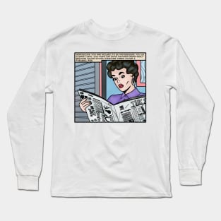 Comic Woman Reads Mean Horoscope Long Sleeve T-Shirt